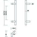 DEURGREEP TT-schuingehoekt INOX Ø30mm -as500/TL700mm -AN axentix nr112-FR DB2298IN Productafbeelding BIGSKZ L