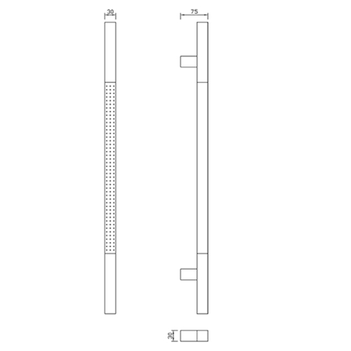 DEURGREEP TG 17.ER.GS TT-recht gefreesd greenteQ 30x30 - as1300/TL1800 - incl bev - inox Productafbeelding BIGSKZ L