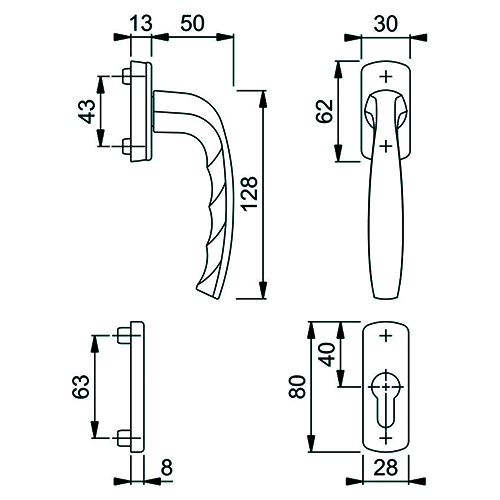 RAAMGREEP NEWYORK 0810/U10/962PNS INT BALKON PZ - R8707 bruin Productafbeelding BIGSKZ L
