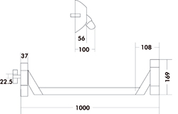 PANIEKSLUITING KOMPLEET  ASSA ABLOY 6810 OPBOUW grijs - 1punt - 1000mm Productafbeelding BIGSKZ L
