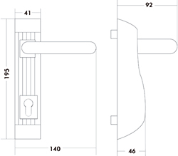 BUITENMODULE DEURKRUK PE13 PANIEK ASSA ABLOY PZ - inoxlook Productafbeelding BIGSKZ L