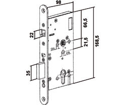 MOTORSLOT CERTA PUBLIC 509X EL520 zelfvergr paniek F24/55/72/9/235mm-12-24V-L/R-incl sturing-afger Productafbeelding BIGSKZ L