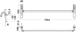 PANIEKSLUITING HORIZONTAAL KOMPLEET JPM INBOUW 72PZ - grijs - 1200mm Productafbeelding BIGSKZ L