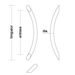 DEURGREEP C-schuin INOX Ø25mm - as300mm - AN axentix nr 26 - FR DB2127IN Productafbeelding BIGSKZ L