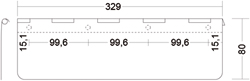 TEGENPL BRIEVENBUSKLEP 329x80mm - rvs Productafbeelding BIGSKZ L