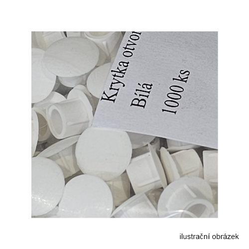 Krytka otvoru, průměr 10mm, bílá  balení á 1000ks fotografie výrobku BIGPIC L