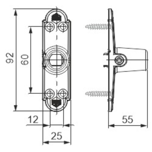 Držák s pružinou BLR Š=25 V=55 L=92, L165 černýHaltekonsole mit Sicherheitsfeder BLR B=25 H=55 L= product photo BIGPIC L