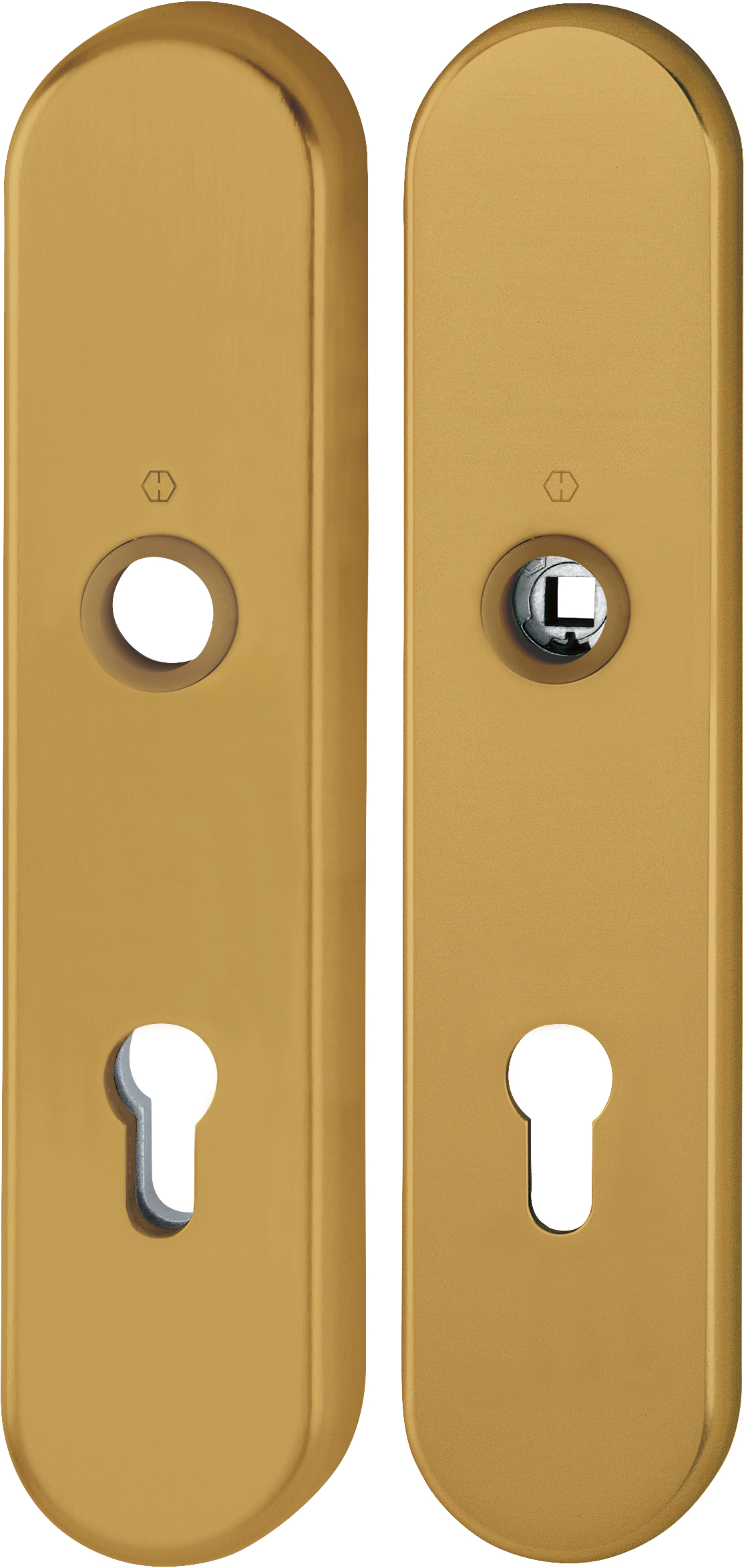 HOPPE 3331/3310/72/37-47/F4-bronz.eloxMS-pár ovál.štítků/72 rozteč fotografie výrobku BIGPIC L