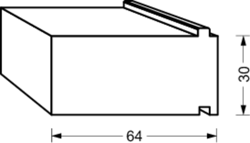 gQ UD-prof. 2350x64x30mm2350x30/33x64, frézované, bez PVC-vrstvy fotografie výrobku BIGSKZ L