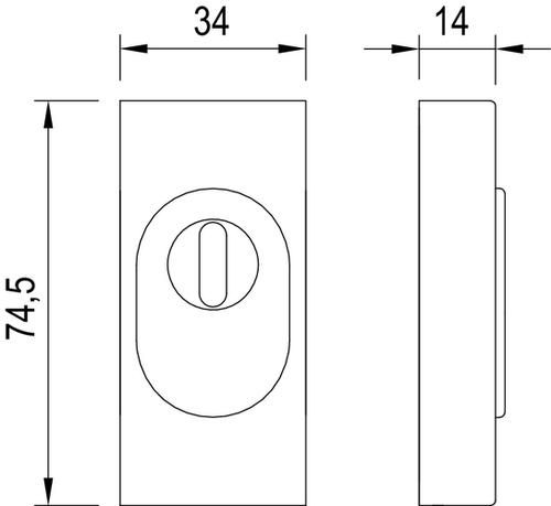 gQ obdél.roz.ZA 14mm nervariabilní 14 mm ER-nerez fotografie výrobku BIGSKZ L