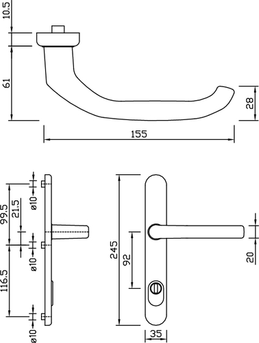 gQ DG58 vně. klika ZA nerezjemný mat product photo BIGSKZ L