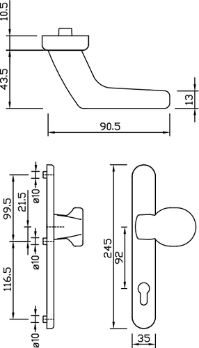 gQ DG58 vně.madlo 86G  nerez fotografie výrobku BIGSKZ L