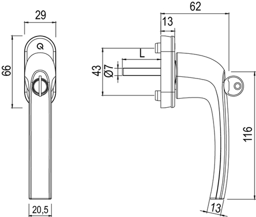 gQ FG10 zam.100 Nm 32 mm bílá2 M5x40 product photo BIGSKZ L