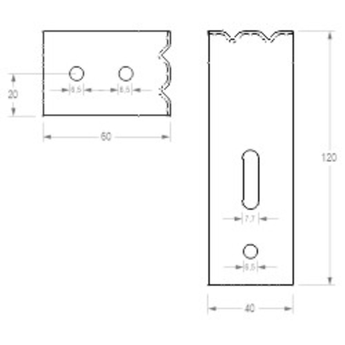 gQ montážní úhelník STANDARD 120/60 product photo BIGSKZ L