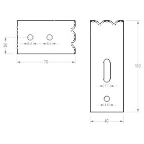 gQ montážní úhelník STANDARD 110/70 product photo BIGSKZ L