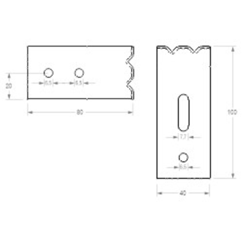 gQ montážní úhelník STANDARD 100/80 product photo BIGSKZ L
