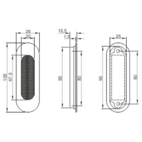 gQ HS-zápustná mušle RAL9005-černá5 černě potažených, oválný product photo BIGSKZ L