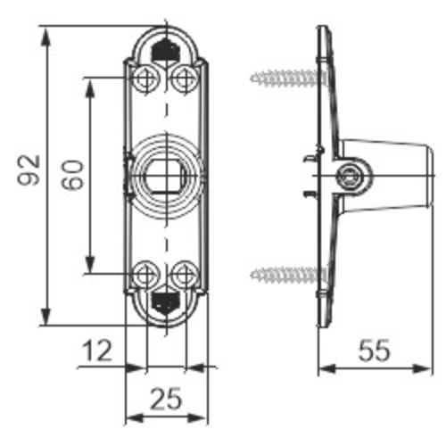 Držák s pružinou BLR Š=25 V=55 L=92, L165 černýHaltekonsole mit Sicherheitsfeder BLR B=25 H=55 L= product photo BIGSKZ L