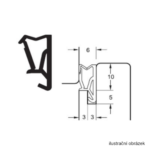 DEVENTER SV103c černé  okenní přesah.těsnění, pro 10mm falc,balení á 200m fotografie výrobku