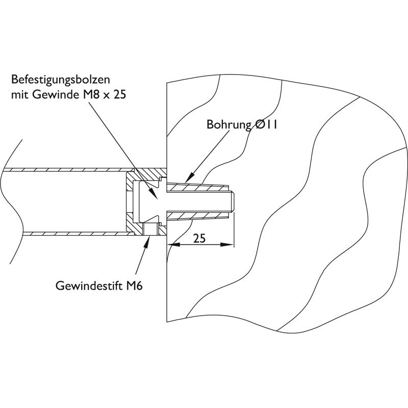 HERMAT Befestigung 1.2 M8 x 25 Produktbild BIGANW L