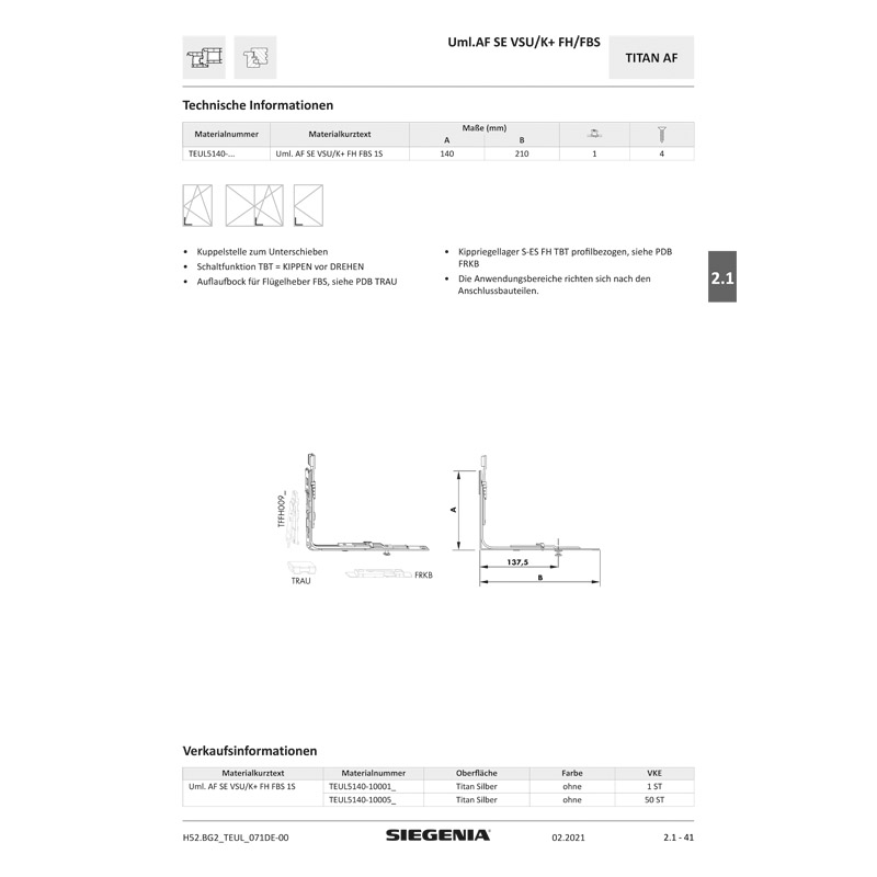UML. AF SE VSU/K+ FH/FBS 1S TS Produktbild BIGANW L
