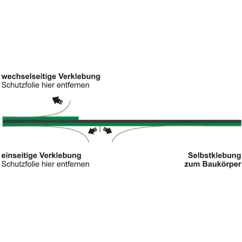 greenteQ Folie PLENA 250mm, vollflächig selbstklebend, dampfvariabel zur inneren und äußeren Abdichtung von Fenstern und Türen Produktbild BIGANW L