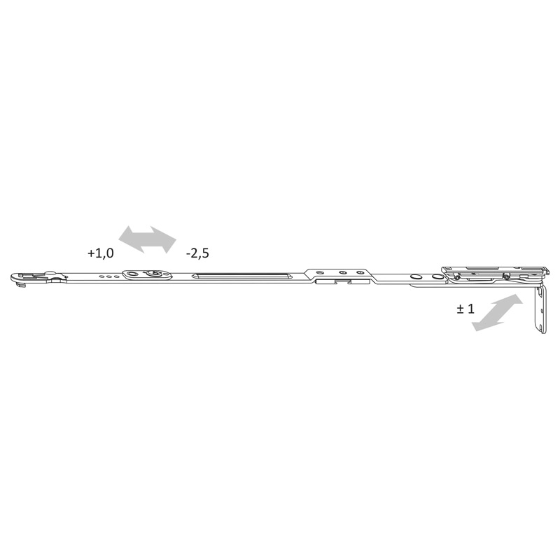 0710RH/66N/66NS Halbgarnitur, Außenseite/F9 Alu Stahl N10/7mm/M5/Profilzylinder/ Produktbild BIGANW L