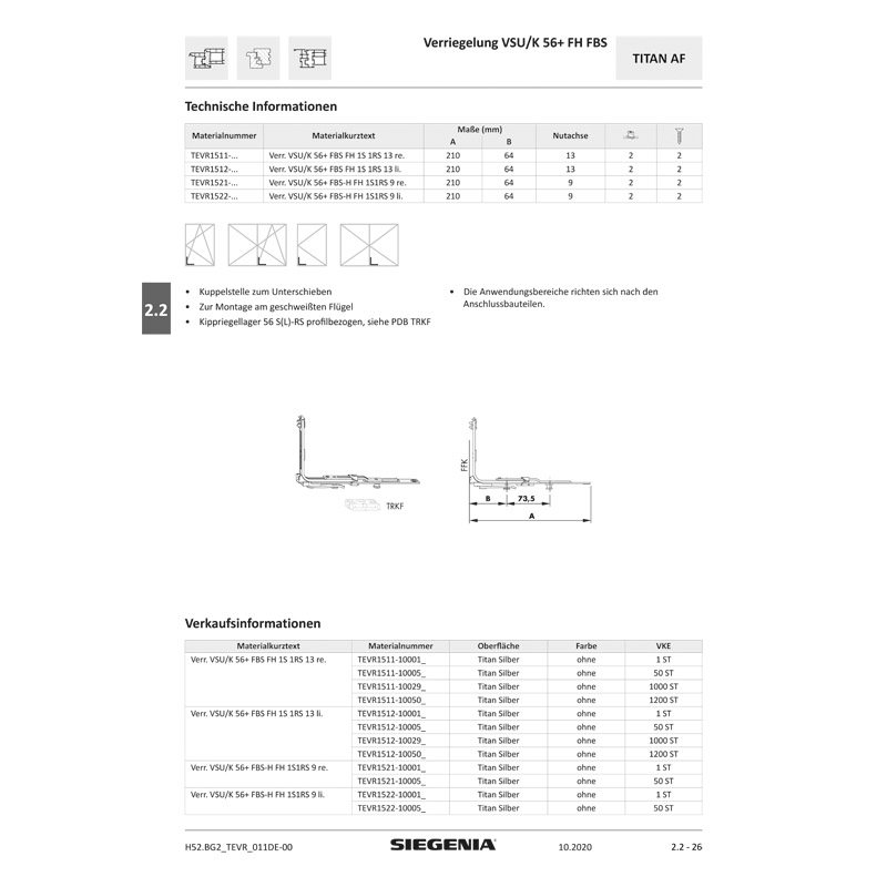 Verriegelung VSU/K 56+ FBS-H/FH 1S 1RS rs K50 Produktbild BIGANW L