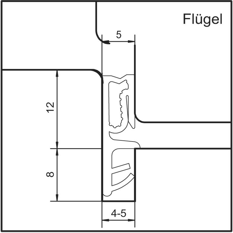 DEVENTER Flügelfalzdichtung SP7612 Produktbild BIGANW L