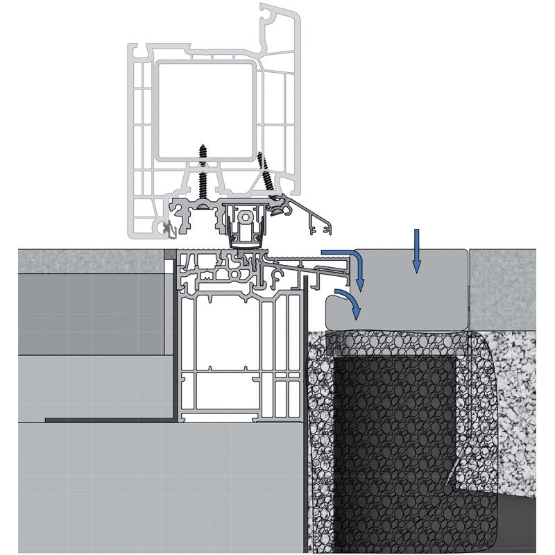 Drainagerinne mit gelochtem Rost, Enstücken und AublaufstutzenØ 50 mm DRS 1250 L=1250 mm ER Produktbild BIGANW L