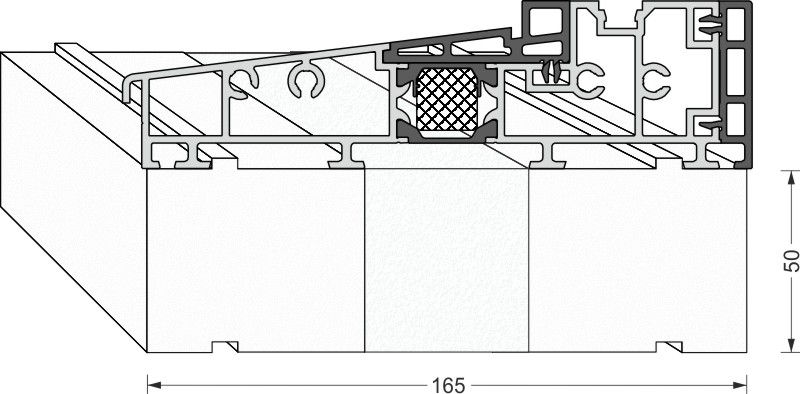 greenteQ Unterbaudämmprofil HST hochdämmend für Schüco EasySlide CT 70 Produktbild BIGANW L