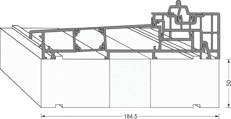 greenteQ Unterbaudämmprofil HST hochdämmend für Aluplast lift-slide Standard Produktbild BIGANW L