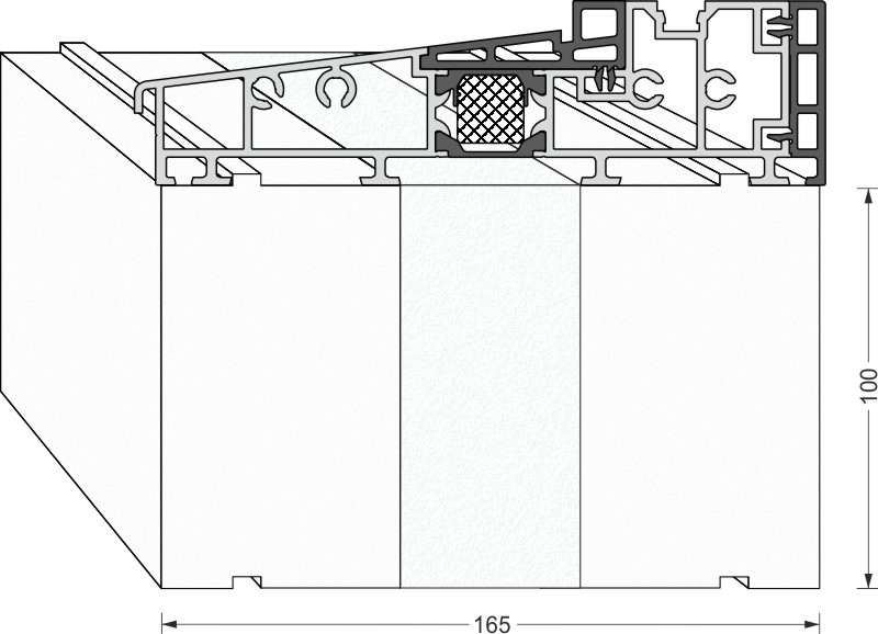greenteQ Unterbaudämmprofil HST hochdämmend für Schüco EasySlide CT 70 Produktbild BIGANW L