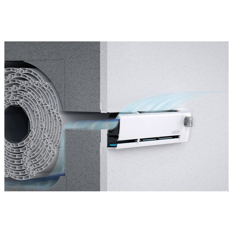 AERECO feuchtegeführter Außenbauteil-Luftdurchlass ZUROH 110 OD + ROLK 01 Produktbild BIGANW L