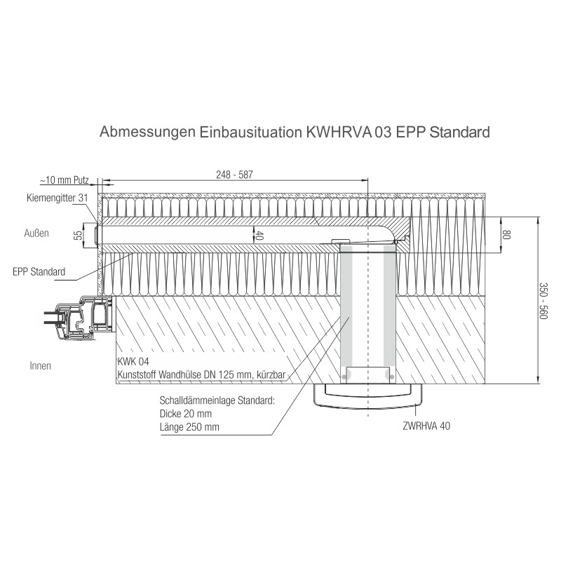AERECO Feuchtegeführtes Aussenbauteil-Luftdurchlass-Set Wand KWHRVA 03 EPP Standard Produktbild BIGANW L