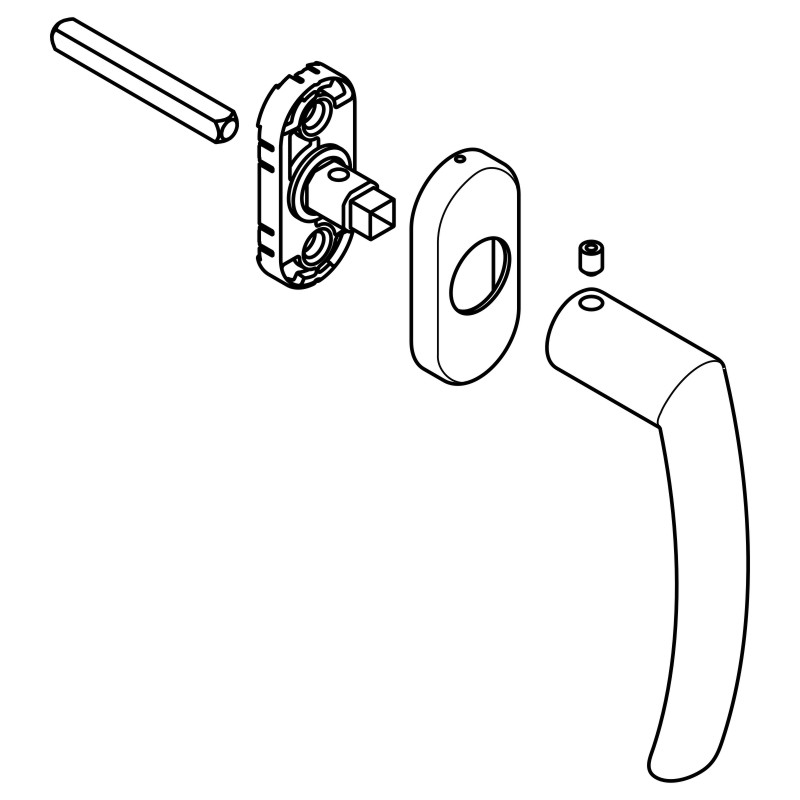 FSB aufliegende Fenstergriffrosette oval in Objektausführung 34 0000 09039 Produktbild BIGANW L