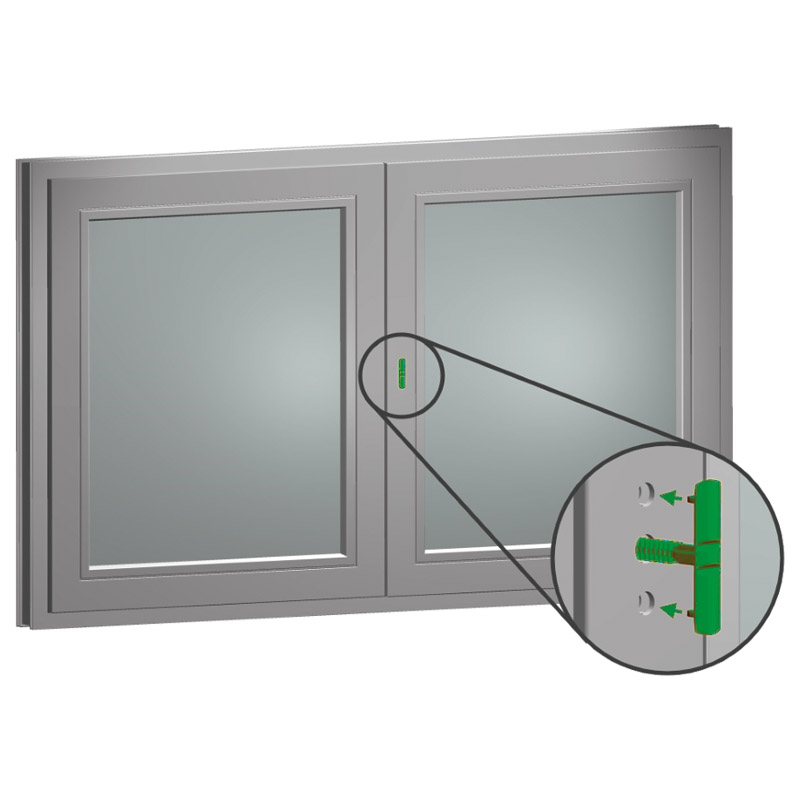 greenteQ - Fenster-Getriebe-Sicherung, für Stiftlänge bis 42mm, kürzbar, grün Produktbild BIGANW L