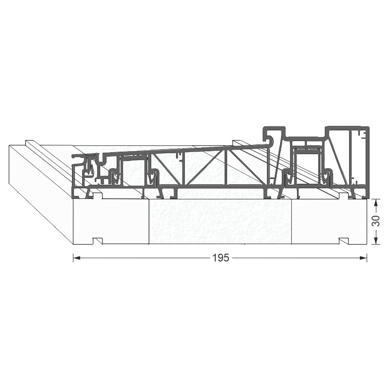 greenteQ Unterbaudämmprofil HST hochdämmend für Aluplast lift-slide BF facelift Produktbild BIGANW L