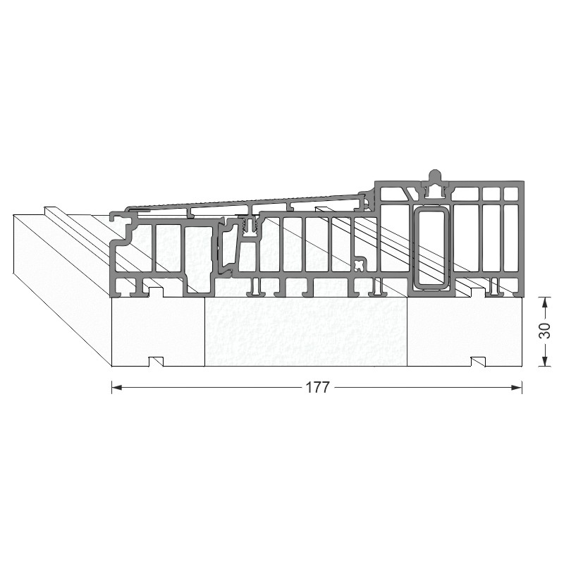 greenteQ Unterbaudämmprofil HST hochdämmend für Profine Premidoor 76 Produktbild BIGANW L