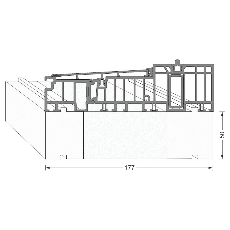 greenteQ Unterbaudämmprofil HST hochdämmend für Profine Premidoor 76 Produktbild BIGANW L