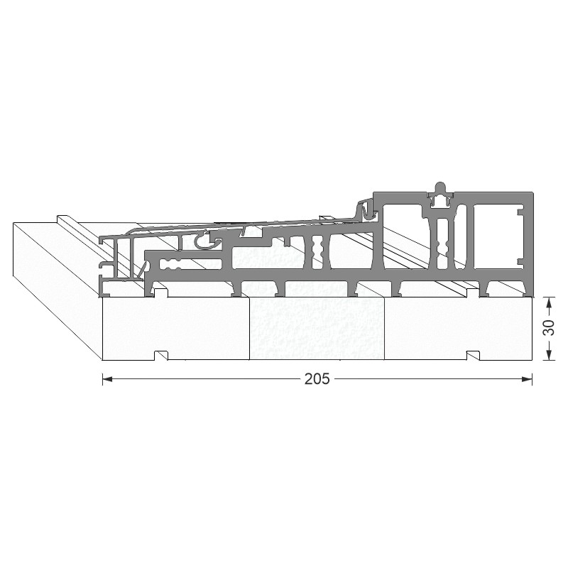 greenteQ Unterbaudämmprofil HST hochdämmend für Profine Premidoor 88 Produktbild BIGANW L