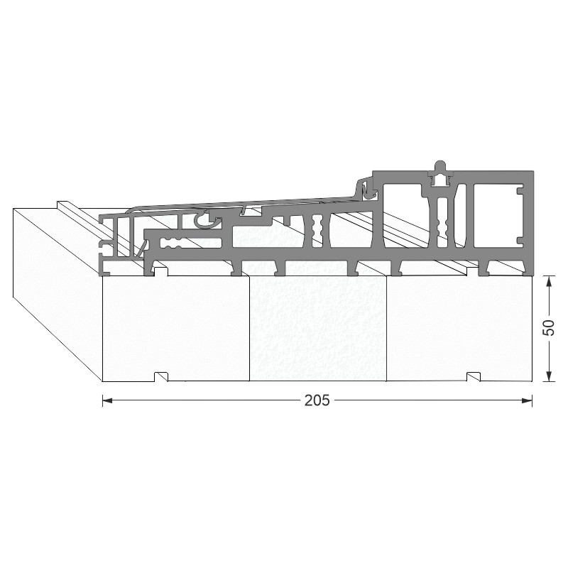 greenteQ Unterbaudämmprofil HST hochdämmend für Profine Premidoor 88 Produktbild BIGANW L
