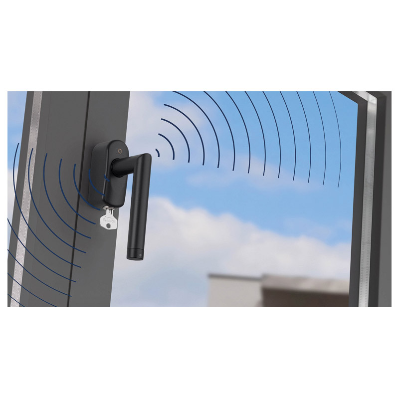 HOPPE eFenstergriff AMSTERDAM E0400Z-EF/US956 ConnectSense Secustik® abschließbar Produktbild BIGANW L