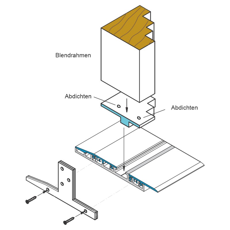 ALUMAT Blendrahmenadapter Holz Produktbild BIGANW L
