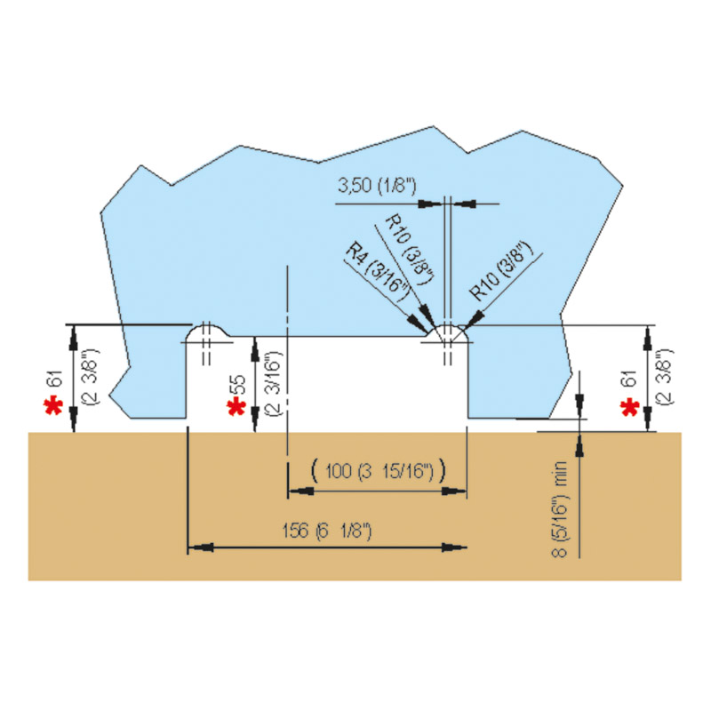 Selbstschließ.Bandsystem VERTO VT 101E10 für Pendeltür, roh (CO 000) R/L D101E10 Produktbild BIGANW L