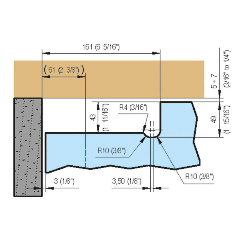 Selbstschließ.Bandsystem VERTO VT 100E20 für Pendeltür, roh (CO 000) R/L D100E20 Produktbild BIGANW L