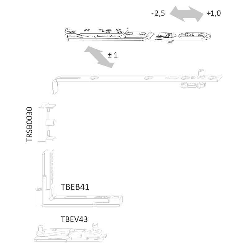 SIEGENIA-AUBI TITAN Scherenarm DF/3 AX 24 Produktbild BIGANW L