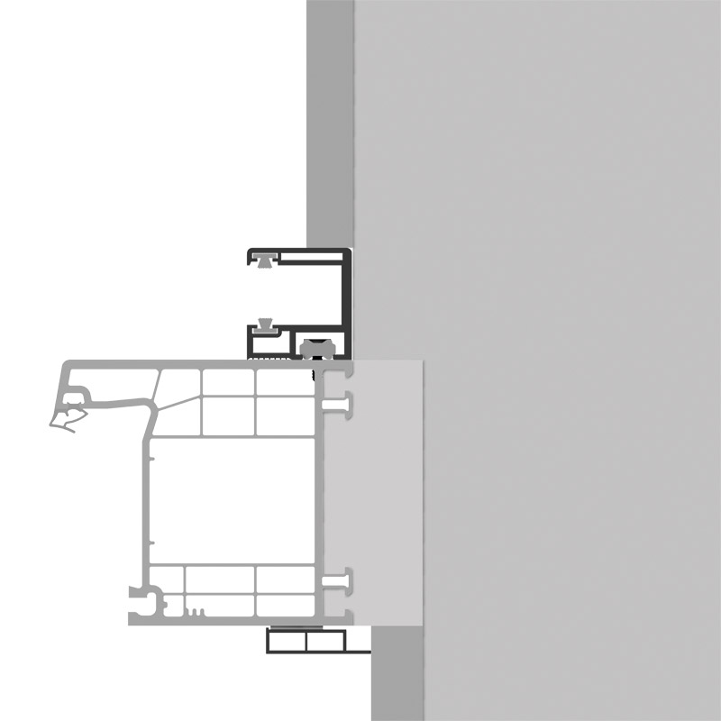 Rollladenführung 30x32mm Lg. 6,00m foliert, mit zwei schwarzen Bürsten GK Weiß 61 2505-167 Dunkelgrün Produktbild BIGANW L