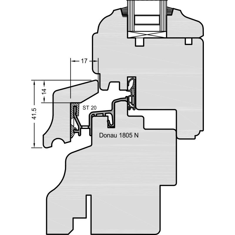 Regenschiene Donau 1805N blank VE60 Produktbild BIGANW L