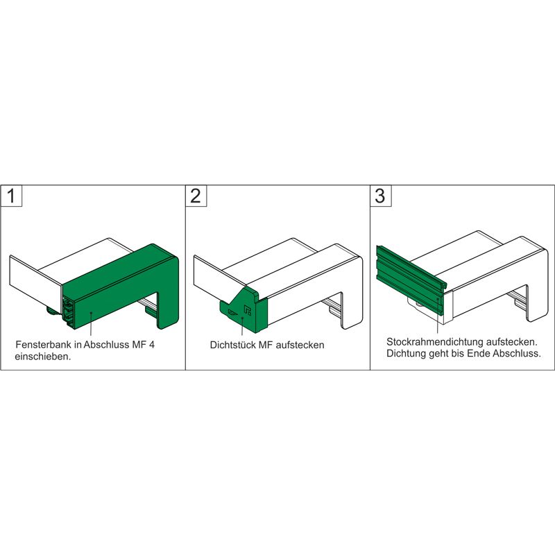 MF4 wei&szlig; RAL 9016 - Aluminium-Gleitabschluss mit Dehnungsausgleich Produktbild BIGANW L